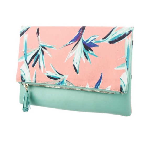 Rachel Pally Reversible Rectangular Tropical Foldover Clutch - Picture 3 of 12